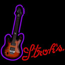 Strohs Purple Guitar Beer Sign Handmade Art Neon Sign
