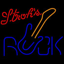 Strohs Rock Guitar Beer Sign Handmade Art Neon Sign