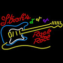 Strohs Rock N Roll Yellow Guitar Beer Sign Handmade Art Neon Sign