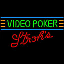 Strohs Video Poker Beer Sign Handmade Art Neon Sign