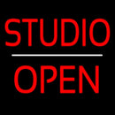 Studio Open White Line Handmade Art Neon Sign