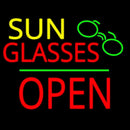 Sun Glasses Block Open Green Line Handmade Art Neon Sign