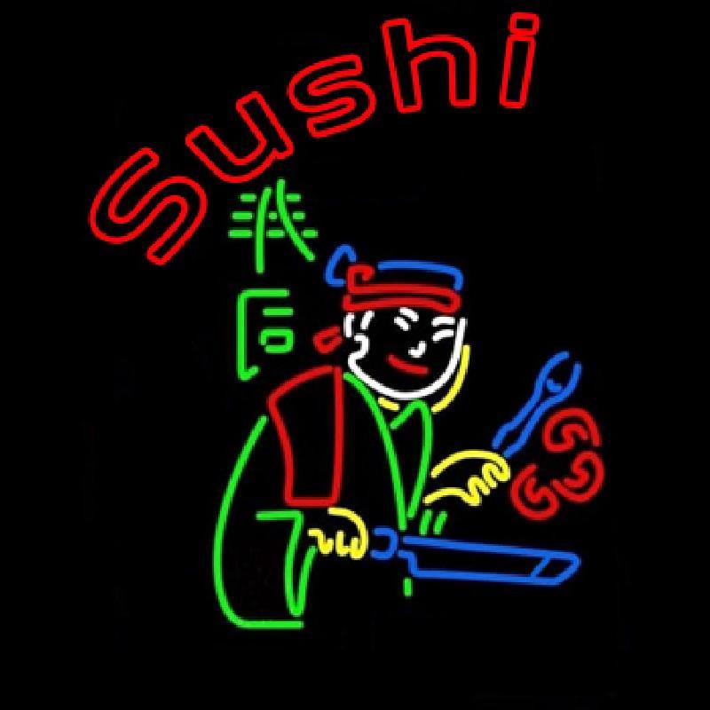 Sushi Chef Logo Handmade Art Neon Sign