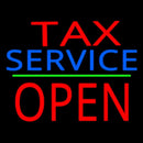 Tax Service Block Open Green Line Handmade Art Neon Sign