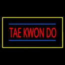 Tae Kwon Do Rectangle Yellow Handmade Art Neon Sign