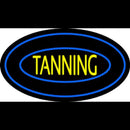 Tanning Double Oval Blue Border Handmade Art Neon Sign