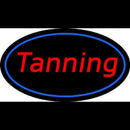 Tanning Oval Blue Border Handmade Art Neon Sign