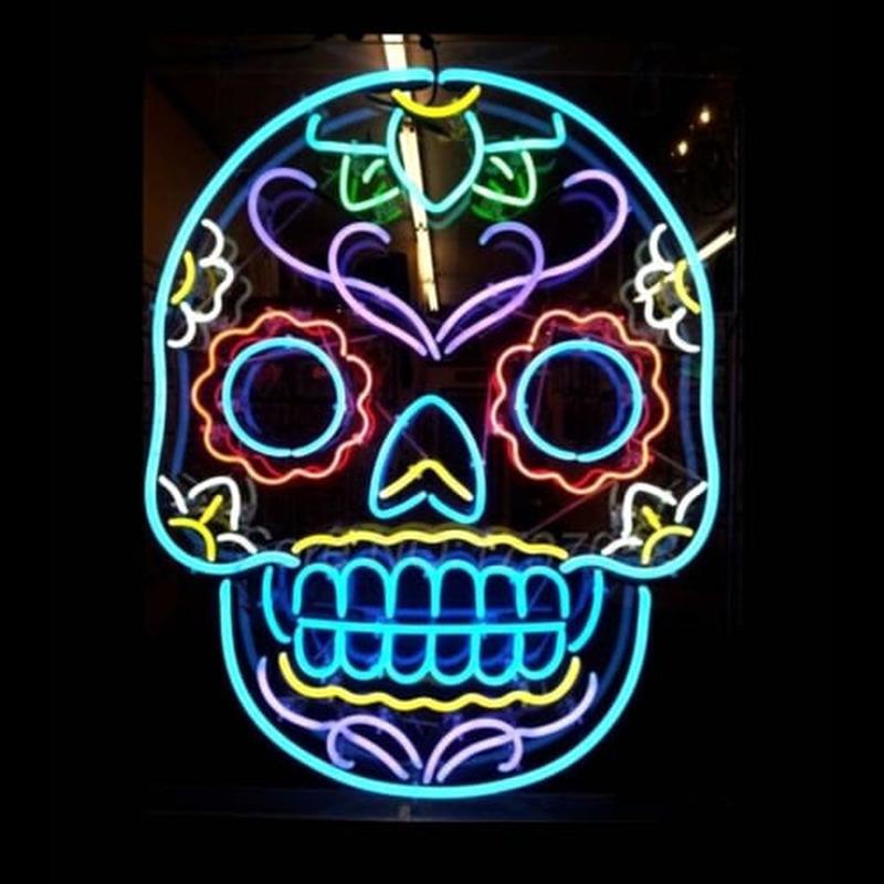 Tattoo Skull Handmade Art Neon Sign