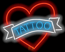 Tattoo with Heart Handmade Art Neon Sign