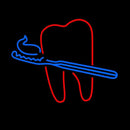 Teeth With Tooth Brush Dental Handmade Art Neon Sign