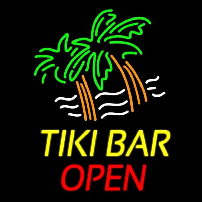 Tiki Bar Open Handmade Art Neon Sign