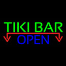 Tiki Bar Open With Arrow Real Neon Glass Tube Handmade Art Neon Sign