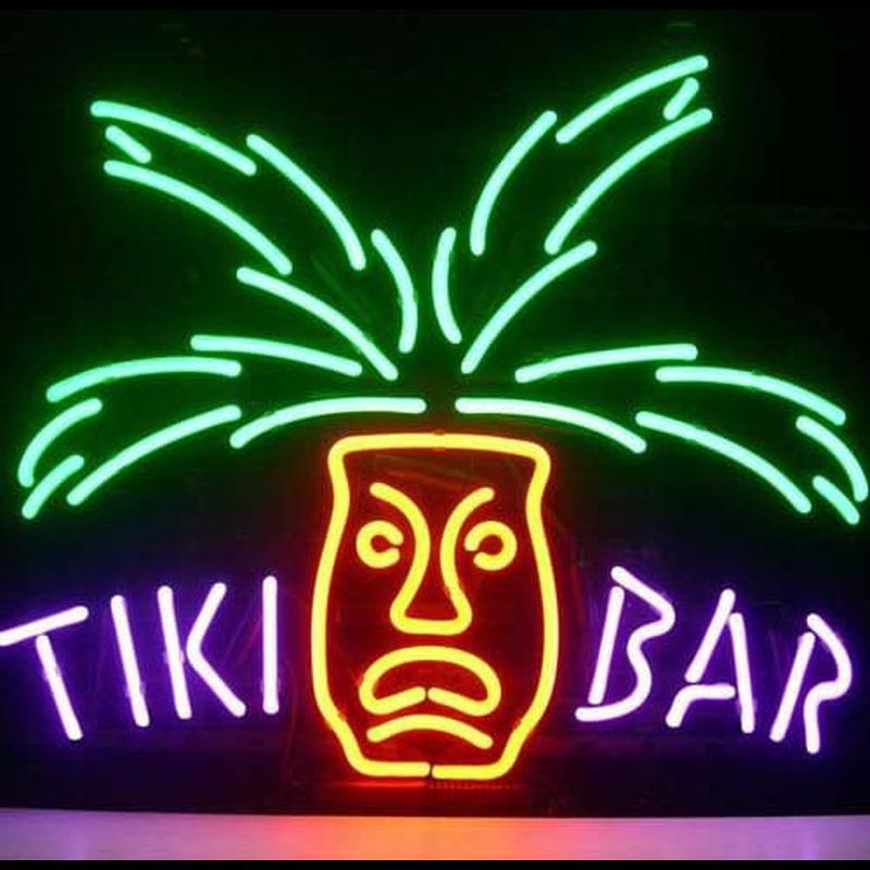 Tiki Bar Paradise Palm Handmade Art Neon Sign