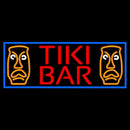 Tiki Bar Sculpture With Blue Border Handmade Art Neon Sign