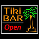 Tiki Bar With Palm Tree Open Handmade Art Neon Sign