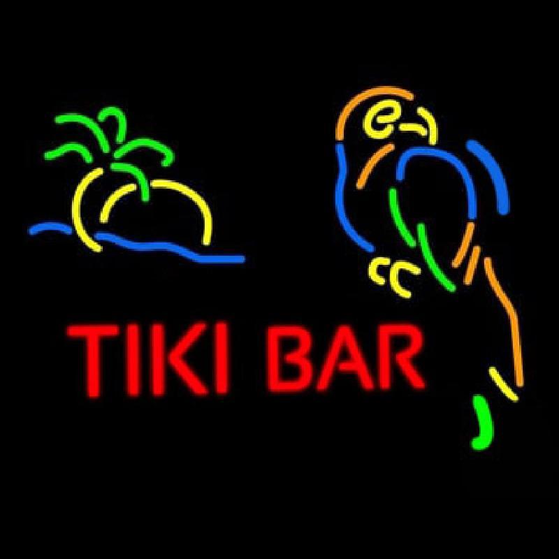 Tiki Bar With Parrot Handmade Art Neon Sign