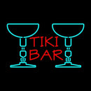 Tiki Bar with Two Martini Glasses Handmade Art Neon Sign