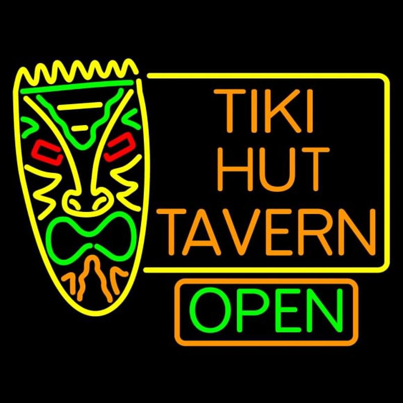 Tiki Hut Tavern Bar Handmade Art Neon Sign