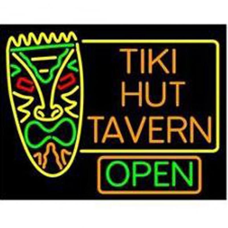 Tiki Hut Tavern Bar Handmade Art Neon Sign