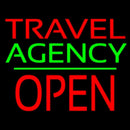 Travel Agency Open Block Green Line Handmade Art Neon Sign