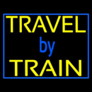 Travel By Train With Border Handmade Art Neon Sign