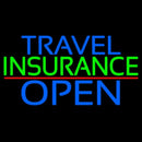 Travel Insurance Open Block Red Line Handmade Art Neon Sign
