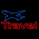 Travel With Plane Icon Handmade Art Neon Sign