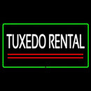 Tuxedo Rental Rectangle Green Handmade Art Neon Sign