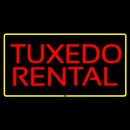 Tuxedo Rental Rectangle Yellow Handmade Art Neon Sign