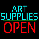 Turquoise Art Supplies With Open 1 Handmade Art Neon Sign