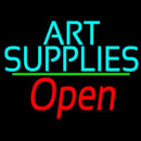 Turquoise Art Supplies With Open 2 Handmade Art Neon Sign
