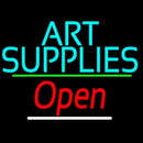 Turquoise Art Supplies With Open 3 Handmade Art Neon Sign