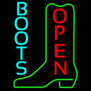 Turquoise Boots Open Handmade Art Neon Sign