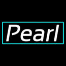 Turquoise Border Pearl Cursive White Handmade Art Neon Sign