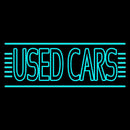 Turquoise Double Stroke Used Cars Handmade Art Neon Sign