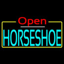 Turquoise Horseshoe Open Handmade Art Neon Sign