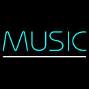 Turquoise Music White Line Handmade Art Neon Sign