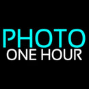 Turquoise Photo One Hour Handmade Art Neon Sign