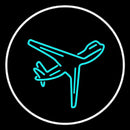 Turquoise Travel With White Border Handmade Art Neon Sign