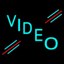 Turquoise Video Handmade Art Neon Sign