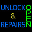 Unlock And Repairs Green Open Handmade Art Neon Sign