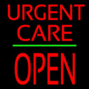 Urgent Care Block Open Green Line Handmade Art Neon Sign