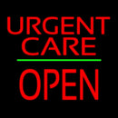 Urgent Care Block Open Green Line Handmade Art Neon Sign