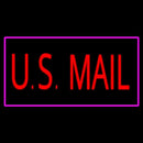 Us Mail Rectangle Purple Handmade Art Neon Sign