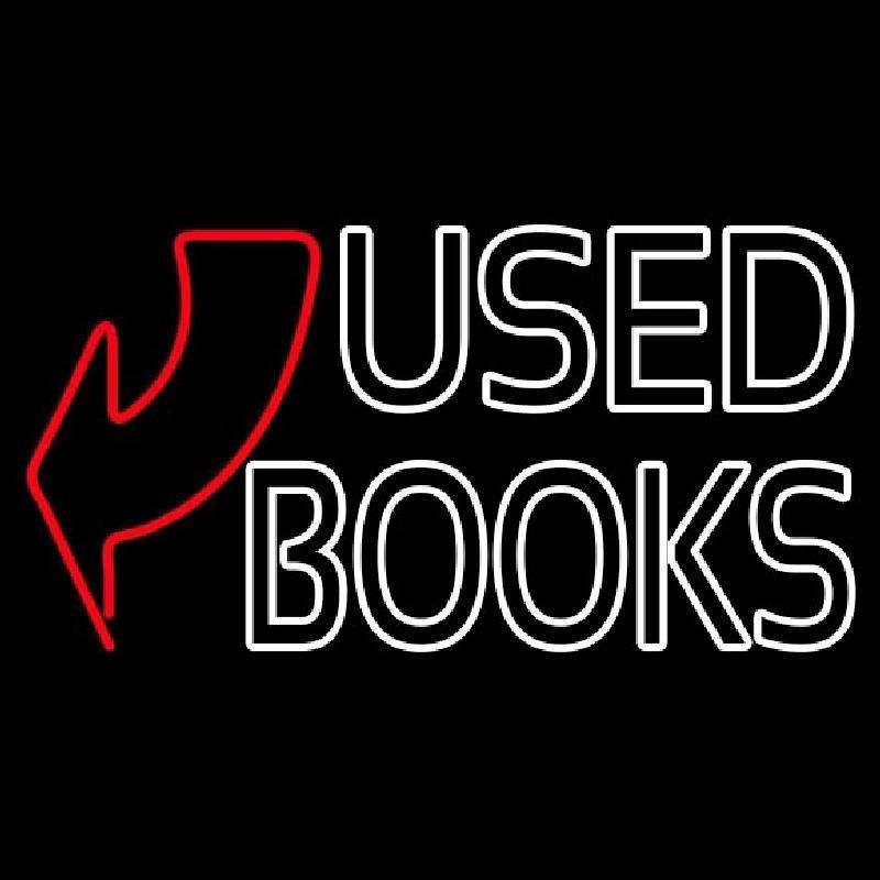 Used Books With Arrow Handmade Art Neon Sign