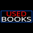Used Books With Blue Border Handmade Art Neon Sign