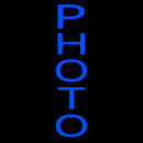 Verical Blue Photo Handmade Art Neon Sign