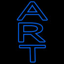 Vertical Blue Art Handmade Art Neon Sign
