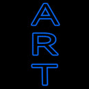 Vertical Blue Double Stroke Art Handmade Art Neon Sign