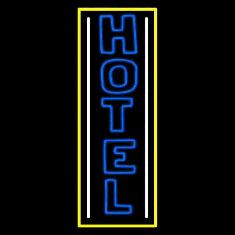 Vertical Blue Double Stroke Hotel 1 Handmade Art Neon Sign
